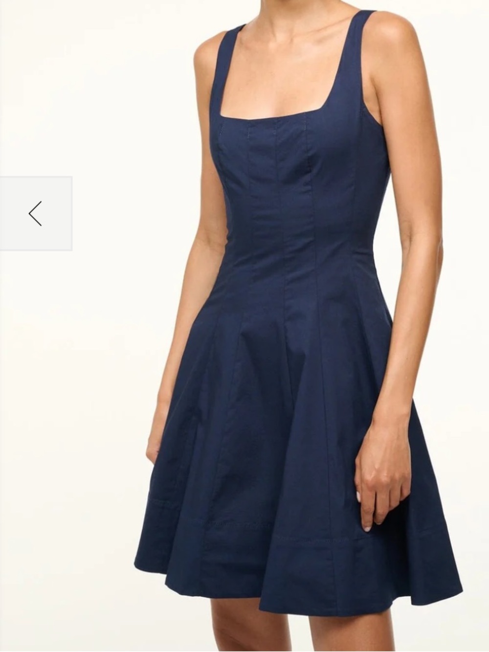 Tevolio Classic Navy Sleeveless Pleated Dress